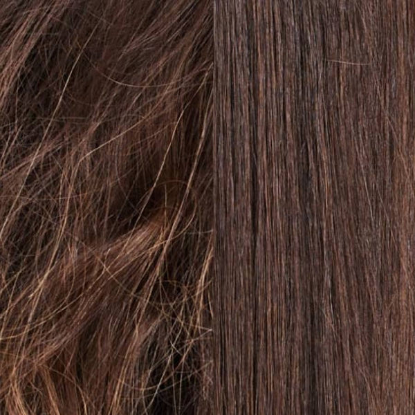 womans brown hair close up