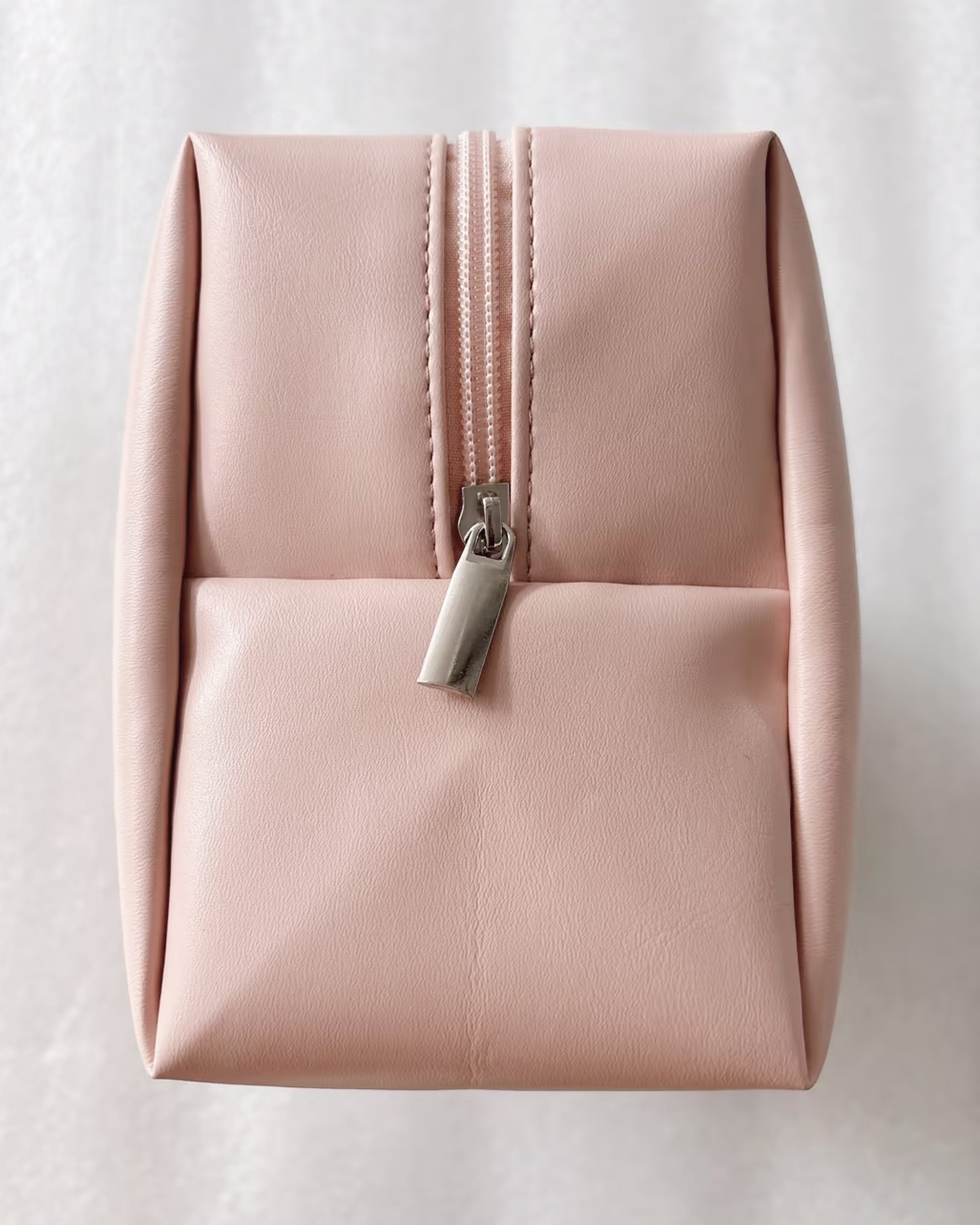 Side view of travel cosmetics bag
