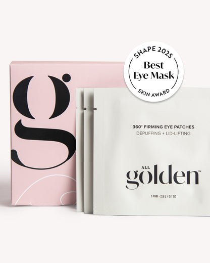 All Golden Shape 2025 Best Eye Mask Skin Award packaging, featuring a pink box with a large black letter &